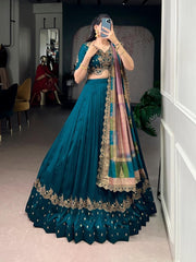 Vachitra Silk Sequence Thread Embroidery Work Designer Lehenga Choli Set