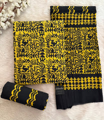Soft Cotton Hand Blocked Batik Dress Material (Unstitched)
