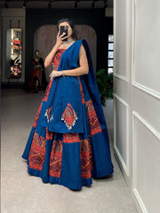Pure Cotton Garba Navratri Special Lehenga Choli Blouse Set