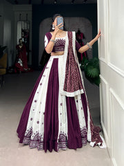 Pure Cotton Mirror Gamthi work Navratri special Chaniya Choli
