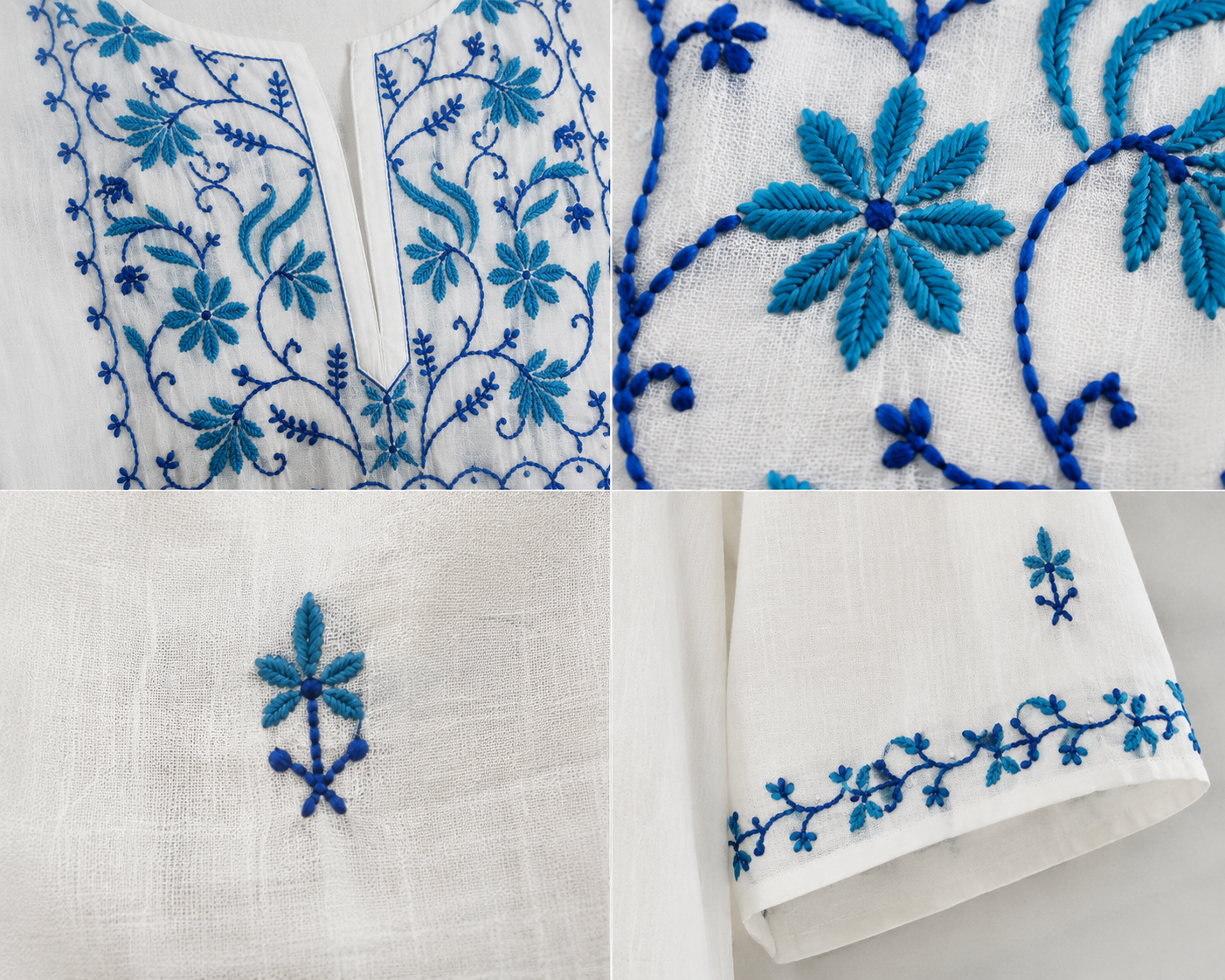 Muslin Authentic Handmade Ready Wear Chikankari Kurti