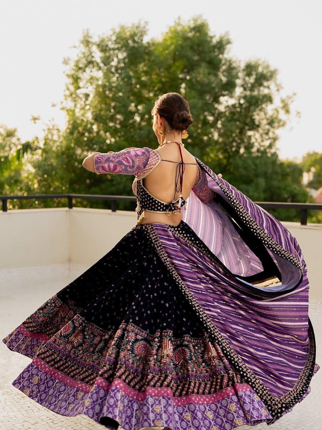 Muslin Silk Mirror Work Designer Chaniya Choli for Navratri | Real Mirror Work