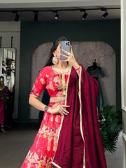 Tussar Silk Digital Printed Lehenga Choli