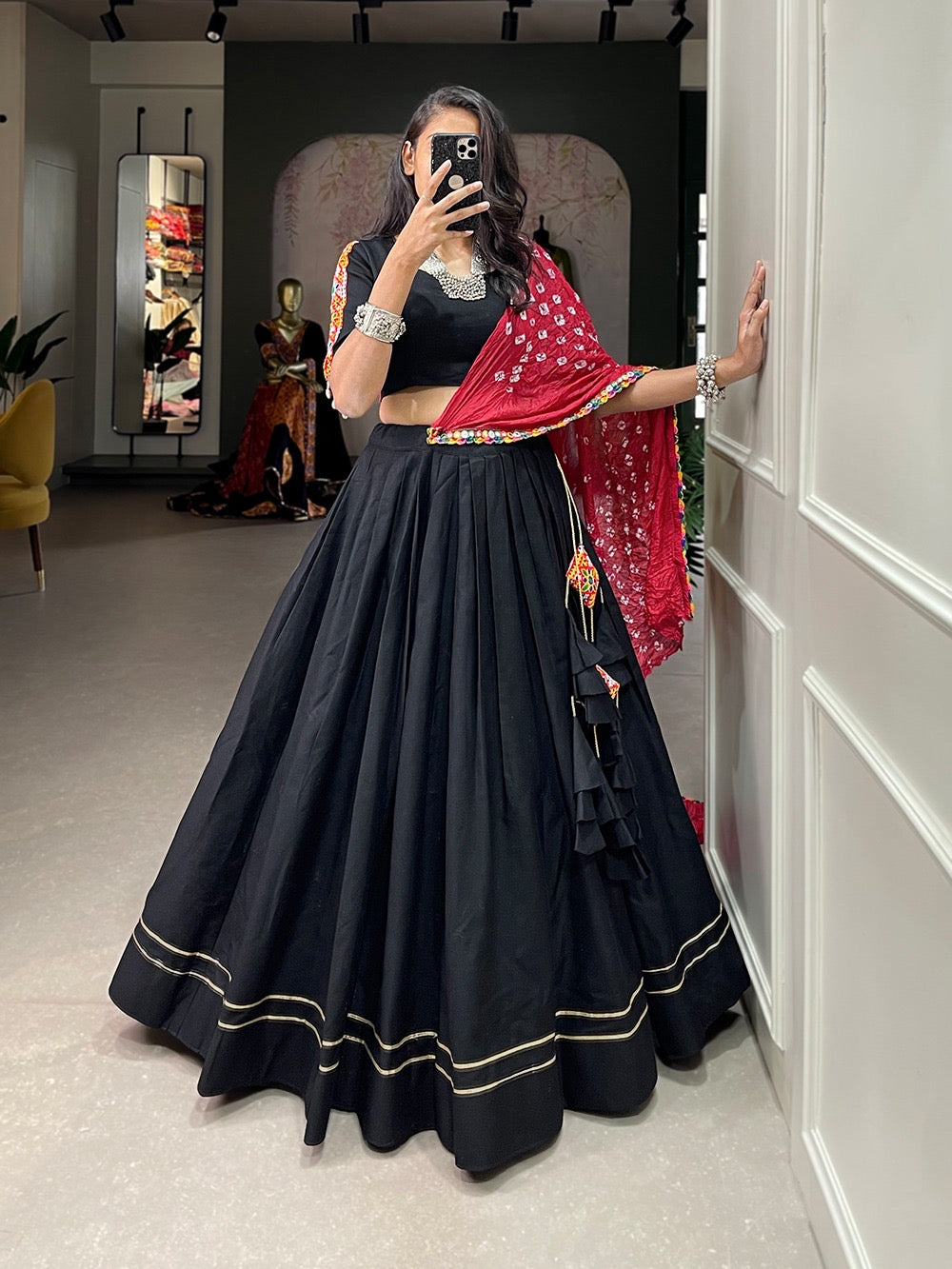 Pure Cotton Gota Patti work Navratri special Lehenga Choli