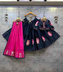 Jaam Cotton Silk Gamthi work Navratri Special Chaniya Choli