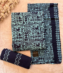 Soft Cotton Hand Blocked Batik Dress Material (Unstitched)