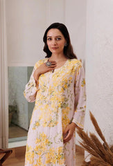Thread Embroidery work Kurti Pant Set (Stitched)