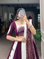 Pure Cotton Mirror Gamthi work Navratri special Chaniya Choli