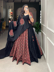 Pure Cotton Mirror Shell work Navratri Special Lehenga Choli