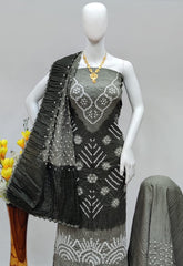 Hand Crafted Cotton Self Color Original Kutch Bandhani Dress Material (Unstitched)