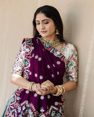 Muslin Cotton Digital Print Work Chaniya Choli Dress (Stitched)