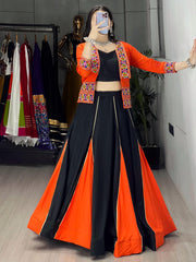 Rayon Cotton Gota Patti Kutchi Work Navratri Garba Special Chaniya Choli With Koti Set (Ready to Wear)