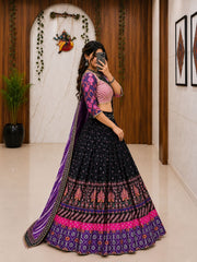 Ethenika Trending Designer Chaniya Choli for Navratri | Malai Silk with Mirror Work