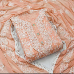 Modal Heavy Embroidery Nazneen work Dress Material(Unstitched)