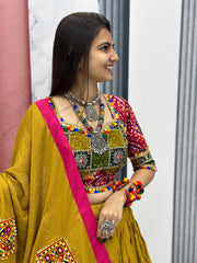 Pure Cotton Foil Print Lace work Navratri Special Chaniya Choli