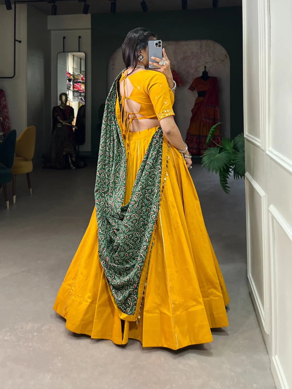 Pure Cotton Gamthi Kodi Work Navratri Special Chaniya Choli