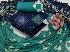 Soft Cotton Printed with Mirror work Dress Material ( Unstitched)