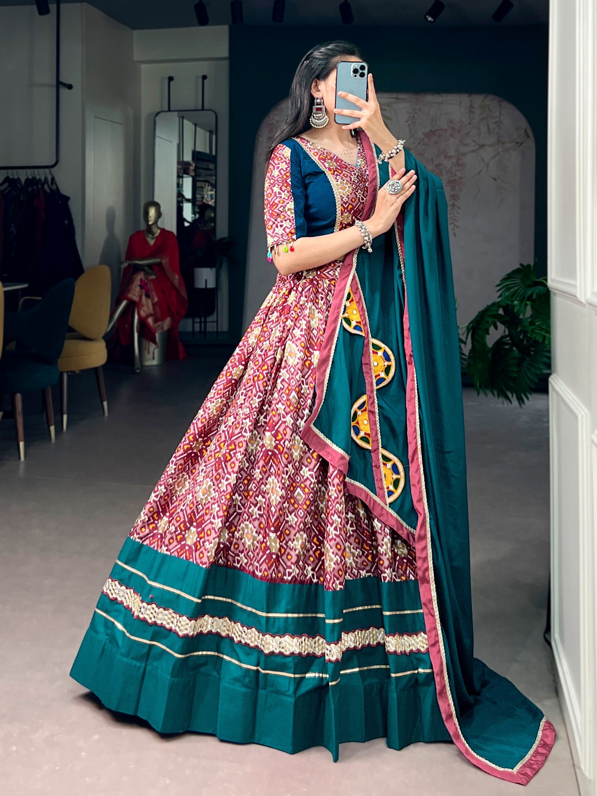 Tussar Silk Digital Printed Designer Chaniya Choli – Navratri Special, Ready to Wear