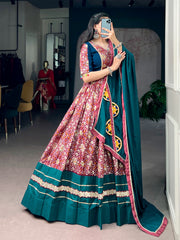 Tussar Silk Digital Printed Designer Chaniya Choli – Navratri Special, Ready to Wear