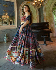 Soft Butter Silk Digital Print with mirror work Chaniya Choli