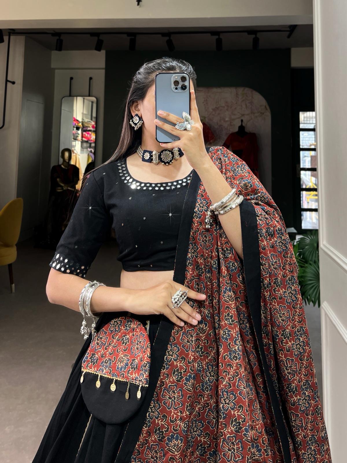 Pure Cotton Gamthi Kodi Work Navratri Special Chaniya Choli