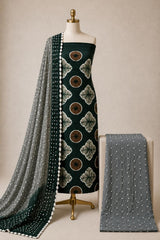 Pure Cotton Shibori Bandhani Dress Material