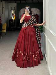 Pure Cotton Gamthi Kodi Work Navratri Special Chaniya Choli