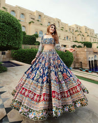 Muslin Cotton Digital Print With Mirror Work Navratri Special Chaniya Choli