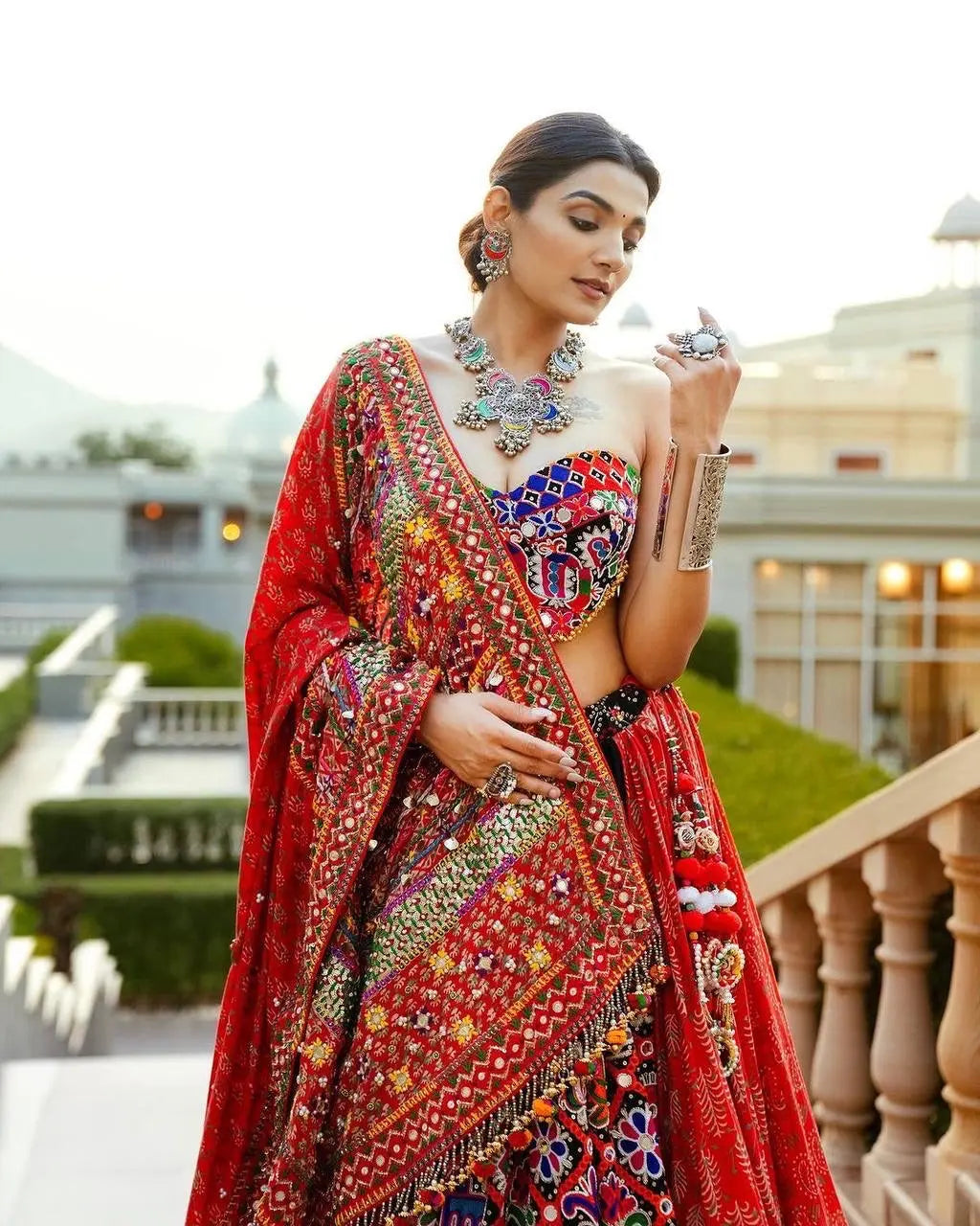 Navratri Special Designer Kutchi Work Chaniya Choli (Stitched)