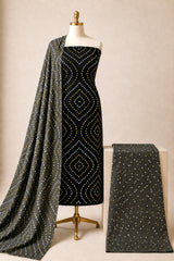 Premium Cotton Authentic Jamnagar Handmade 3Pc Bandhani Dress Material
