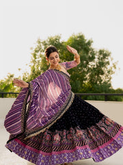 Muslin Silk Mirror Work Designer Chaniya Choli for Navratri | Real Mirror Work