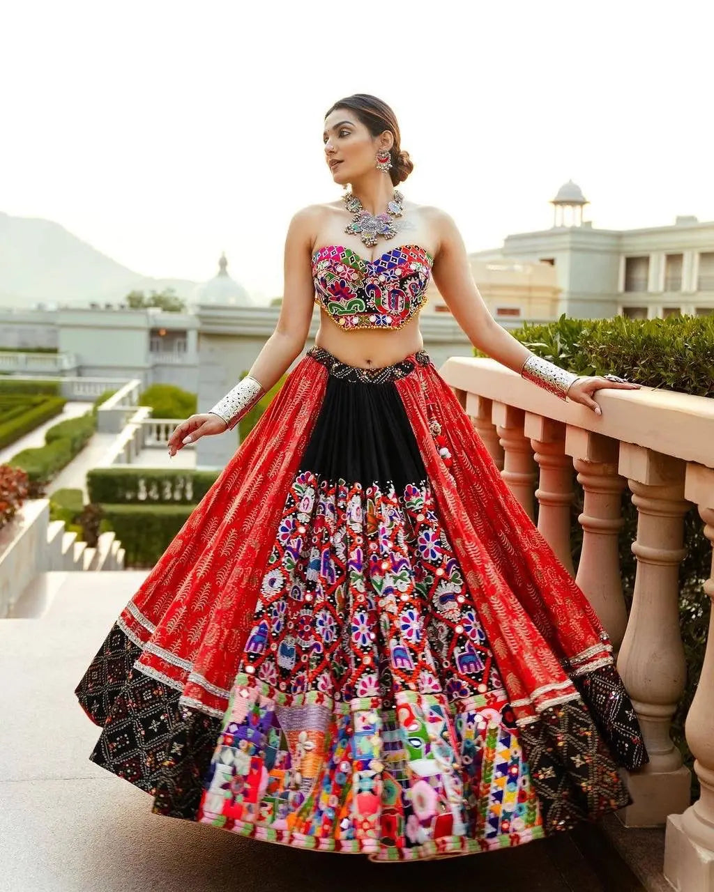 Navratri Special Designer Kutchi Work Chaniya Choli (Stitched)