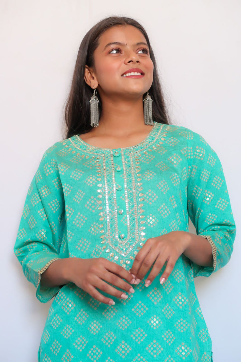 Turquoise Handwork Suit Set