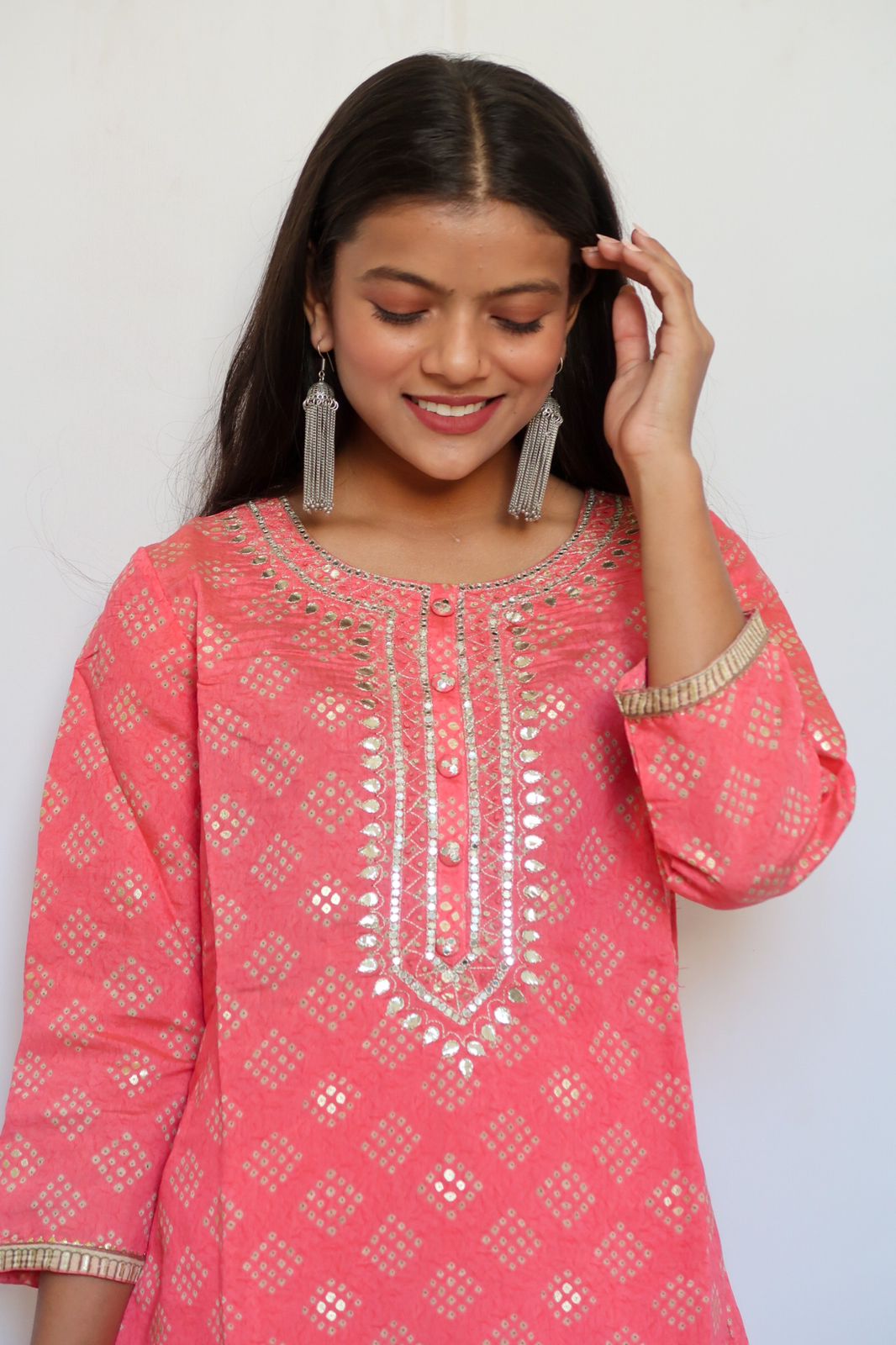 Care Carnation Pink Handwork Suit Set