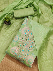 Heavy Jeckard Embroidery work Dress Material
