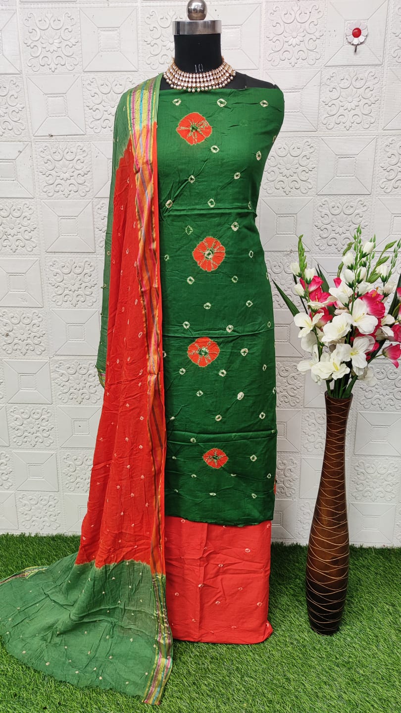 Summer Special Cotton Bandhani Dress Material