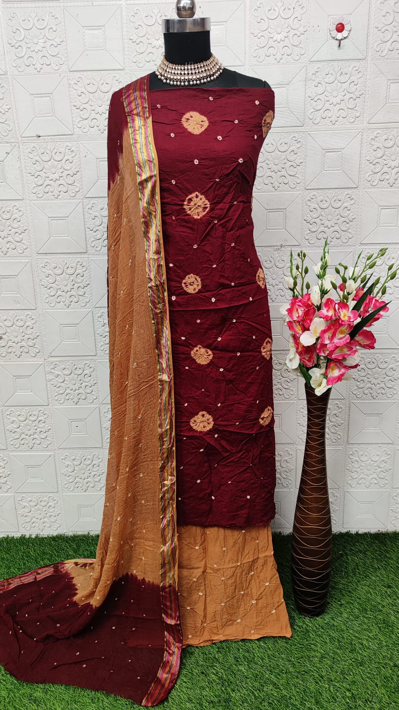 Summer Special Cotton Bandhani Dress Material