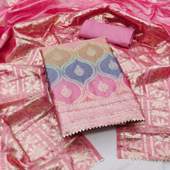 Organza silk Jeckard weaving dress material