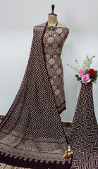 Modal Ghazi Silk Original Ajrakh work Dress Material