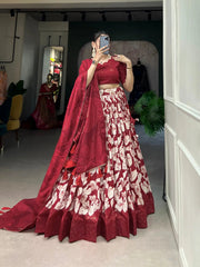 Tussar Silk Digital Print work Lehenga Choli