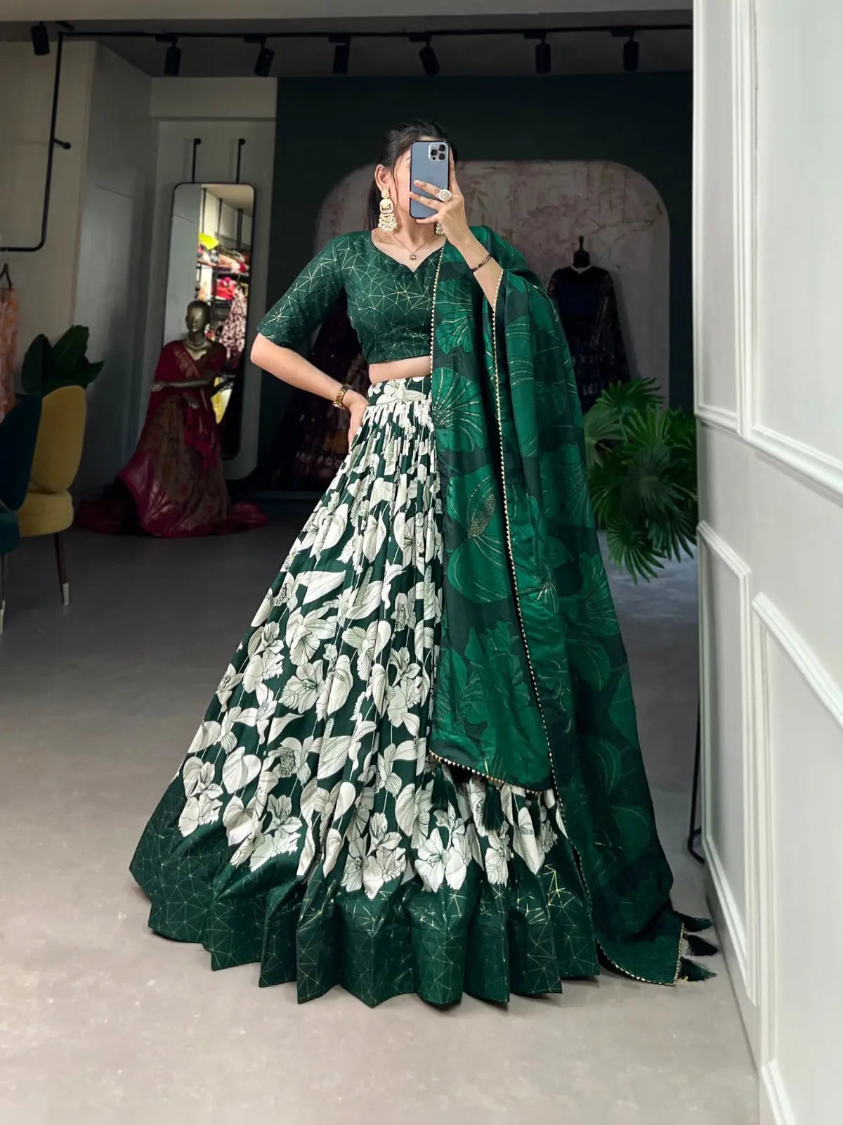 Tussar Silk Digital Print work Lehenga Choli
