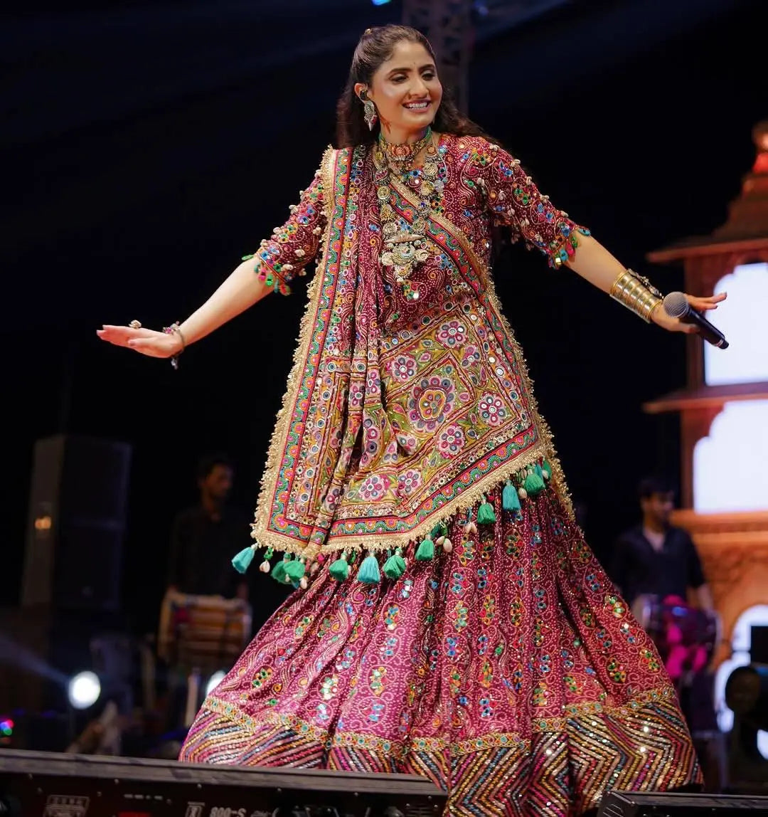 Muslin Cotton Digital Print with Real Mirror Work Navratri Special Designer Chaniya Choli