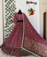 Muslin Cotton Digital Print with Real Mirror Work Navratri Special Designer Chaniya Choli