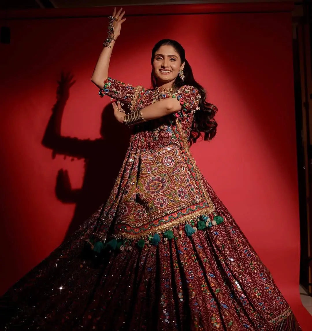 Muslin Cotton Digital Print with Real Mirror Work Navratri Special Designer Chaniya Choli
