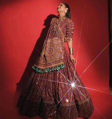 Muslin Cotton Digital Print with Real Mirror Work Navratri Special Designer Chaniya Choli