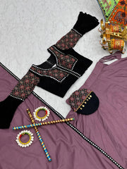 Pure Cotton Ajrakh Print with Mirror work Navratri Special Chaniya Choli (Ready to Wear)