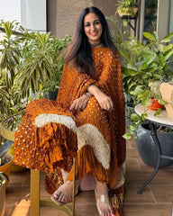 Pure Modal Silk Tye n Dye Authentic Bandhani Dress Material (Unstitched)