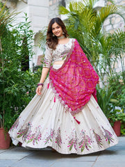 Pure Tissue Silk Embroidery work Lehenga Choli (Ready to Wear)