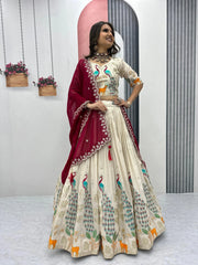 Pure Tissue Silk Thread Sequence work Lehenga Choli