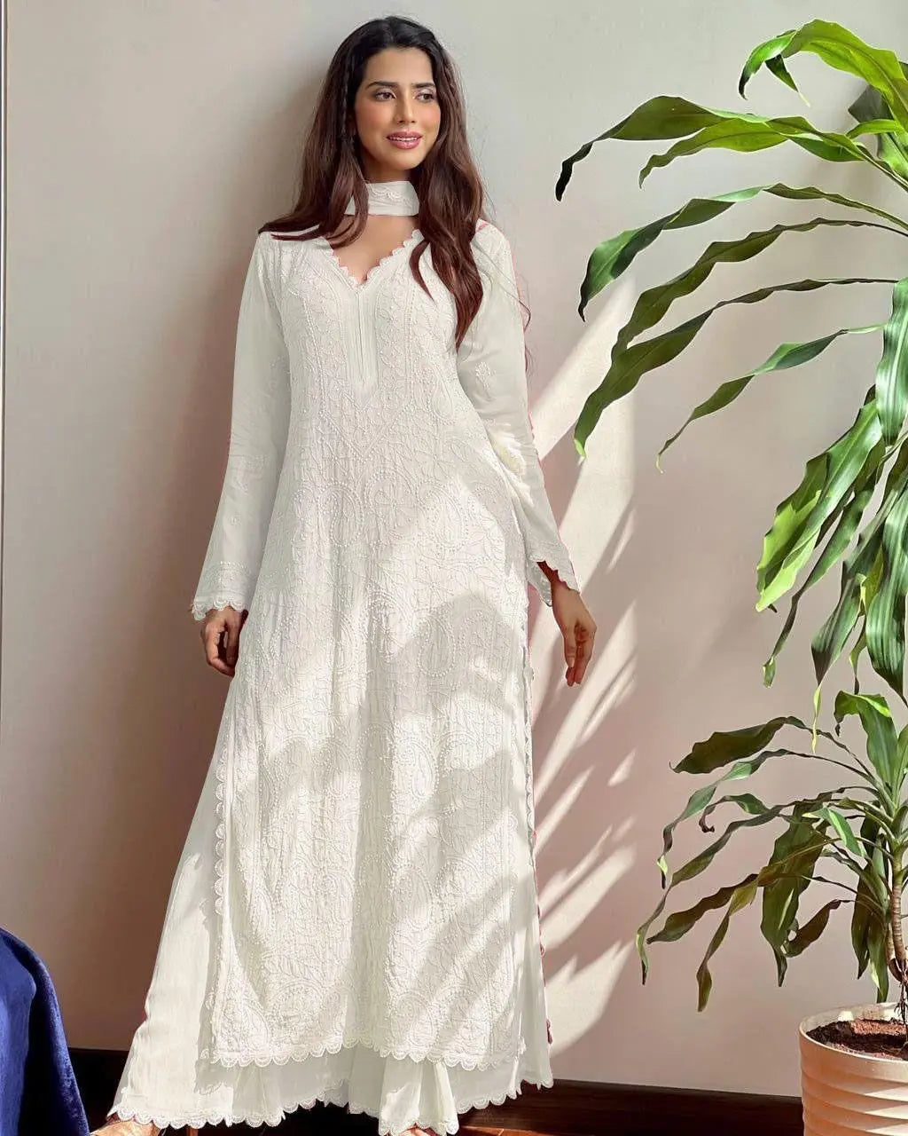 Trending Chikankari Kurti Palazzo Set